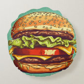 バーガータイム – おいしい枕 ラウンドクッション (裏面)