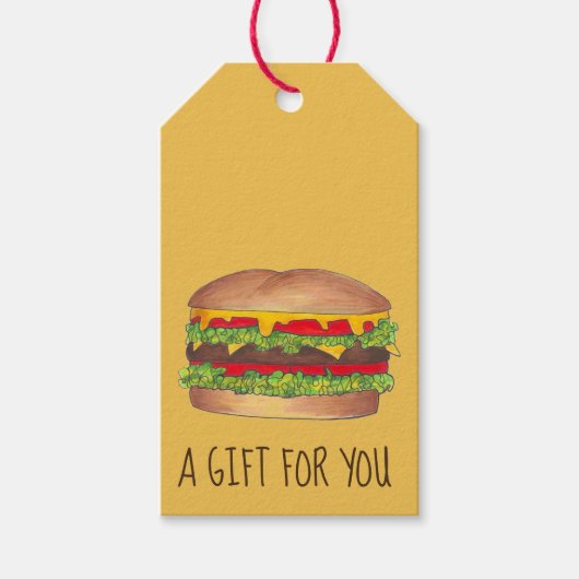 バーガーチーズバーガー懇親会ピクニッククックアウトパーティー ギフトタグ (正面)