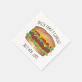 バーガーチーズバーガー懇親会ピクニッククックアウトパーティー スタンダードカクテルナプキン (角)