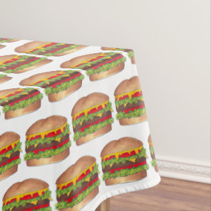 バーガーチーズバーガー懇親会ピクニッククックアウトパーティー テーブルクロス