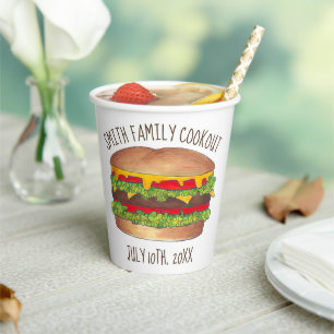 バーガーチーズバーガー懇親会ピクニッククックアウトパーティー 紙コップ