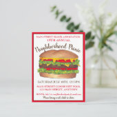 バーガーハンバーガーチーズバーガーピクニッククックアウトパーティー インビテーションポストカード (スタンド正面)