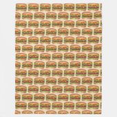 バーガーハンバーガーチーズバーガーファストフードグルメ フリースブランケット (正面)