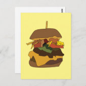 バーガーハンバーグバーガーラブイラストレーション ポストカード (正面/裏面)