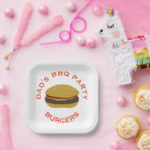 バーガーパーティーバックヤードBBQカスタム紙プレート ペーパープレート (パーティー)