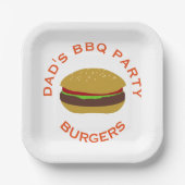 バーガーパーティーバックヤードBBQカスタム紙プレート ペーパープレート (正面)