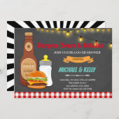 バーガービールとボトルのコードシャワー招待 サンキューカード (正面/裏面)