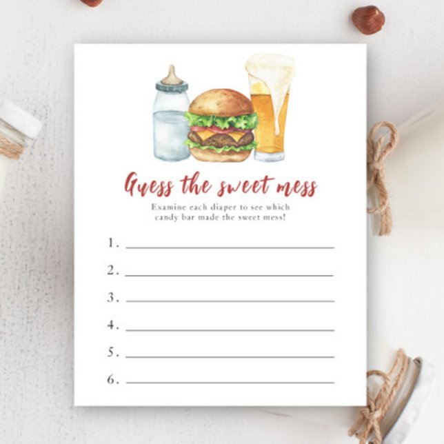 バーガービールの赤ちゃんシャワー甘い混乱ゲームを推測 (クリエイターアップロード済み)