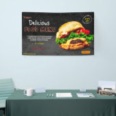 バーガーファストフードメニューバーベキューハンバーガーキュート 横断幕 (トレードショー)