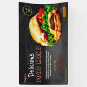 バーガーファストフードメニューバーベキューハンバーガーキュート 横断幕 (縦)