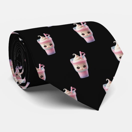 バーガーフライスミルクシェイクチビ(小さくかわいく書いた感じ) ネクタイ (ロール)