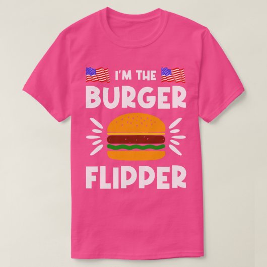 バーガーフリッパーアメリカンハンバーガー愛好家 Tシャツ (デザイン正面)