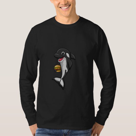 バーガーフードラブキラーホエールオルカ動物の女性 Tシャツ (正面)