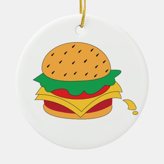 バーガーフードnoダイエット セラミックオーナメント (正面)