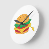 バーガーフードnoダイエット ラウンド壁時計 (傾斜)