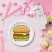 バーガーベクターイラストレーション ペーパープレート (パーティー)