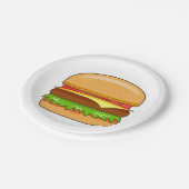 バーガーベクターイラストレーション ペーパープレート (アングル)