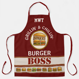 バーガーボスオールオーバープリントエプロン エプロン