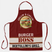 バーガーボスオールオーバープリントエプロン エプロン (正面)