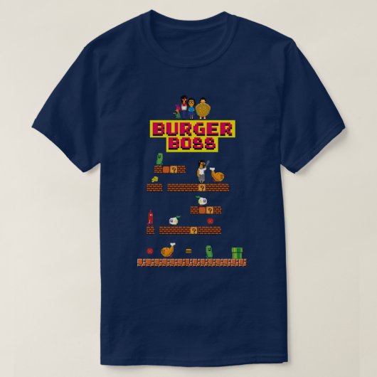 バーガーボスピクセルアート Tシャツ (デザイン正面)
