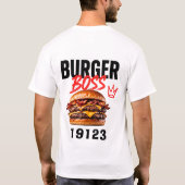 🍔 バーガーボス ファストフード レストランマネージャー 👑 Tシャツ (裏面)