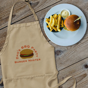 バーガーマスターパパBBQパーティーメンズアダルトエプロン スタンダードエプロン