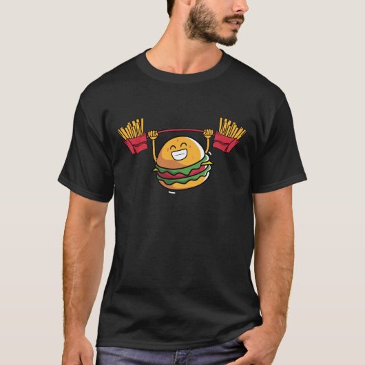 バーガーリフティングフライおもしろいズ – Burger Tシャツ (正面)