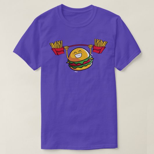バーガーリフティングフライスバーおもしろいガー Tシャツ (デザイン正面)