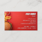 バーガーレストランビジネス | ミニマリスト明るい赤 名刺 (正面)