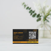 バーガーレストランビジネス | ミニマル暗色 名刺 (スタンド正面)