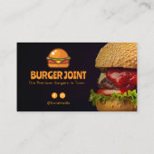 バーガーレストランビジネス | ミニマル暗色 名刺 (裏面)