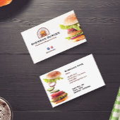 バーガーレストランビジネス | ミニマル白 名刺