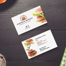 バーガーレストランビジネス | ミニマル白 名刺