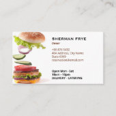 バーガーレストランビジネス | ミニマル白 名刺 (正面)