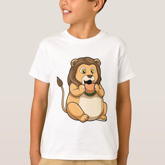 バーガー付きライオン Tシャツ (正面)