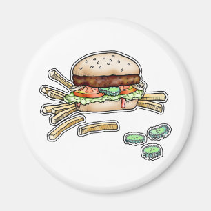 バーガー及びフライスマグネット マグネット
