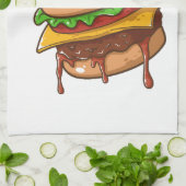 バーガー愛好家 キッチンタオル (折り畳み)