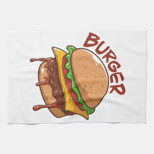 バーガー愛好家 キッチンタオル (横)