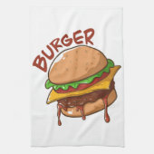 バーガー愛好家 キッチンタオル (縦)