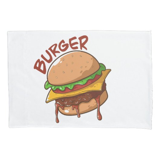 バーガー愛好家 枕カバー (正面)