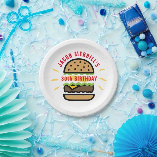 バーガー誕生日アニーエイジ紙プレート ペーパープレート (パーティー)
