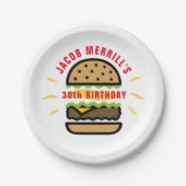 バーガー誕生日アニーエイジ紙プレート ペーパープレート (正面)