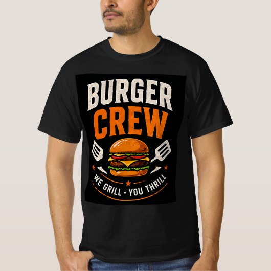 🍔バーガー部隊 ファストフードレストランスタッフ 👨🍳 Tシャツ (正面)