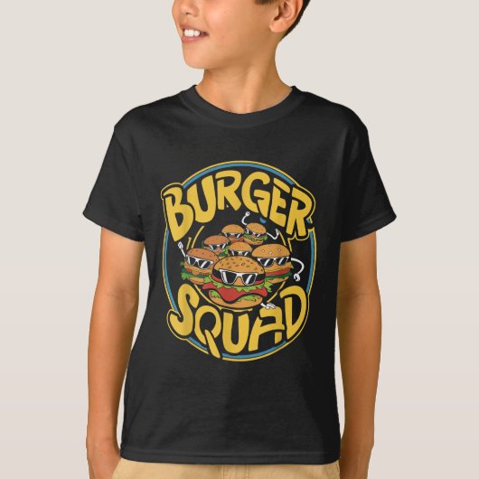 バーガー部隊 面白い チーズバーガー 愛好家 フード ハンバーグ Tシャツ (正面)