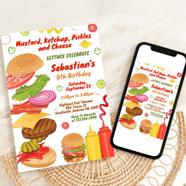 バーガー スナック パーティー 誕生日 インビテーション