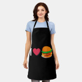 バーガー チーズバーガー ジャンクフード好き  エプロン (着用した状態)
