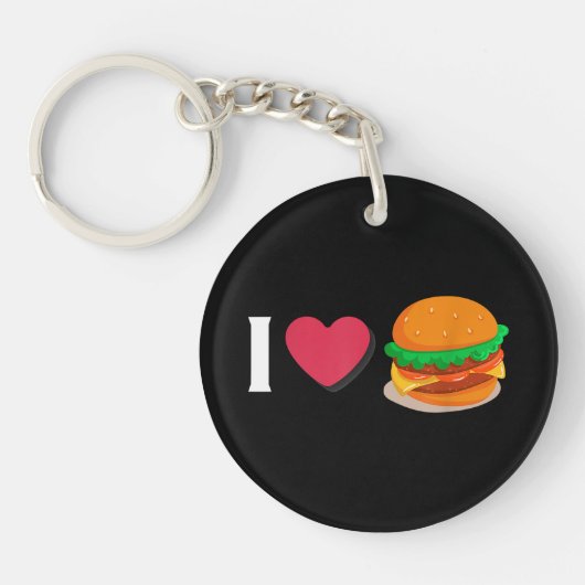 バーガー チーズバーガー ジャンクフード好き キーホルダー (正面)