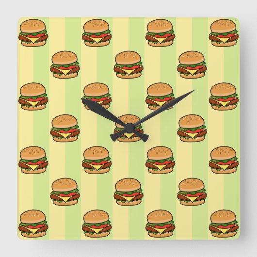 バーガー・パターン スクエア壁時計 (正面)