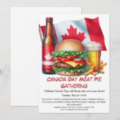 バーガー&ビールとバックヤードのクックアウト | カナダの日 招待状 (正面/裏面)