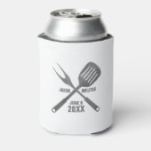 バーガー、ビールとベビーBBQベビーシャワー 缶クーラー (缶裏面)